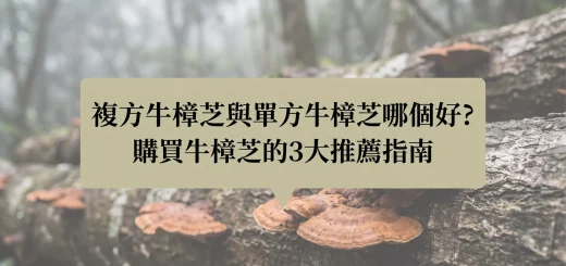 根據以下標題，幫我生成適合部落格文章的意象圖，尺寸為1280 X 720，圖片中央用文青方對話框色塊壓上文章標題，背景底圖刷淡，真實攝影風格 複方牛樟芝與單方牛樟芝哪個好?購買牛樟芝的3大推薦指南